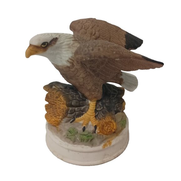 Vintage Ceramic Bald Eagle Statue Figurine American Birds In Flight Collection - Picture 1 of 11